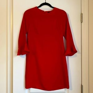 Red, long sleeve dress. Worn once, like new.